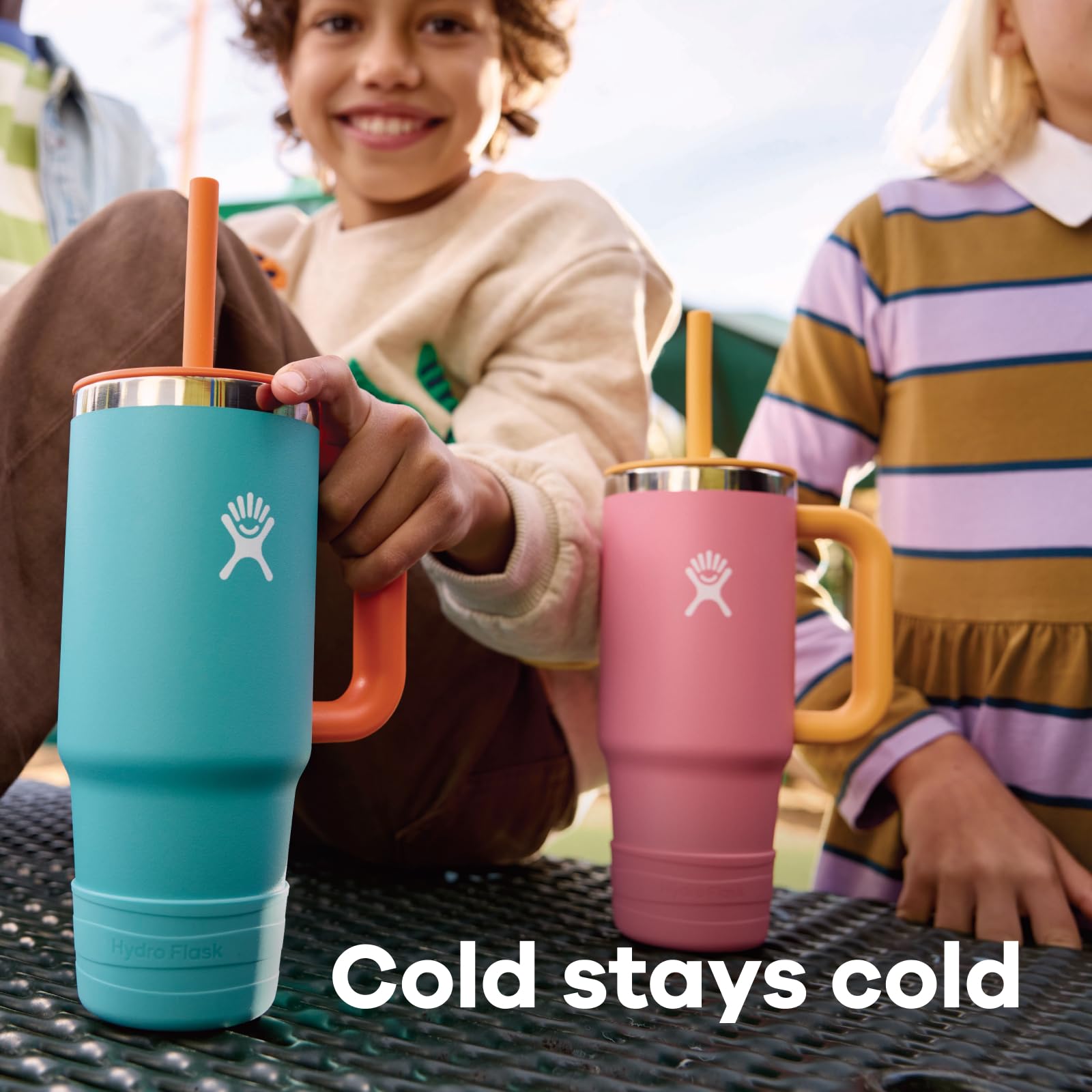 Hydro Flask Kids 24 Oz Travel Tumbler with Handle, Lid and Straw for School - Insulated Stainless Steel in Coconut Cream - Image 5