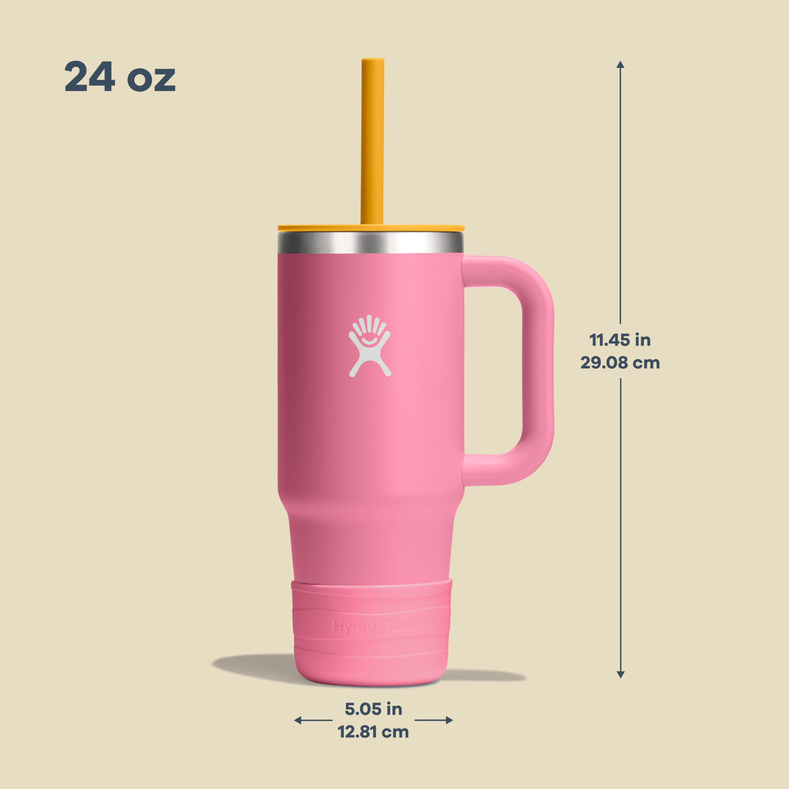 Hydro Flask Kids 24 Oz Travel Tumbler with Handle, Lid and Straw for School - Insulated Stainless Steel in Coconut Cream - Image 8
