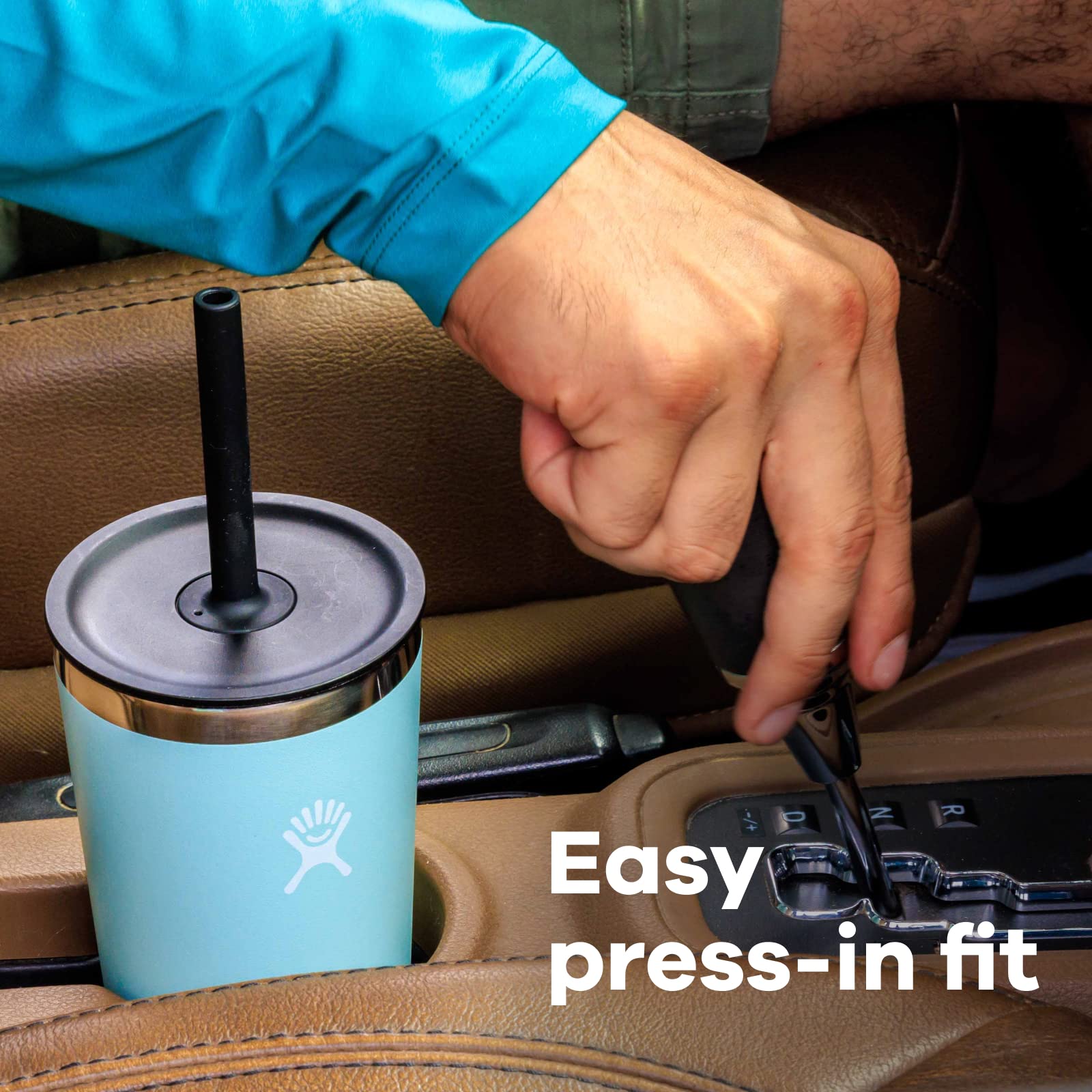 Hydro Flask Press-In Lids Various - Tumbler and Coffee Mug Accessory,black,straw lid - Image 5