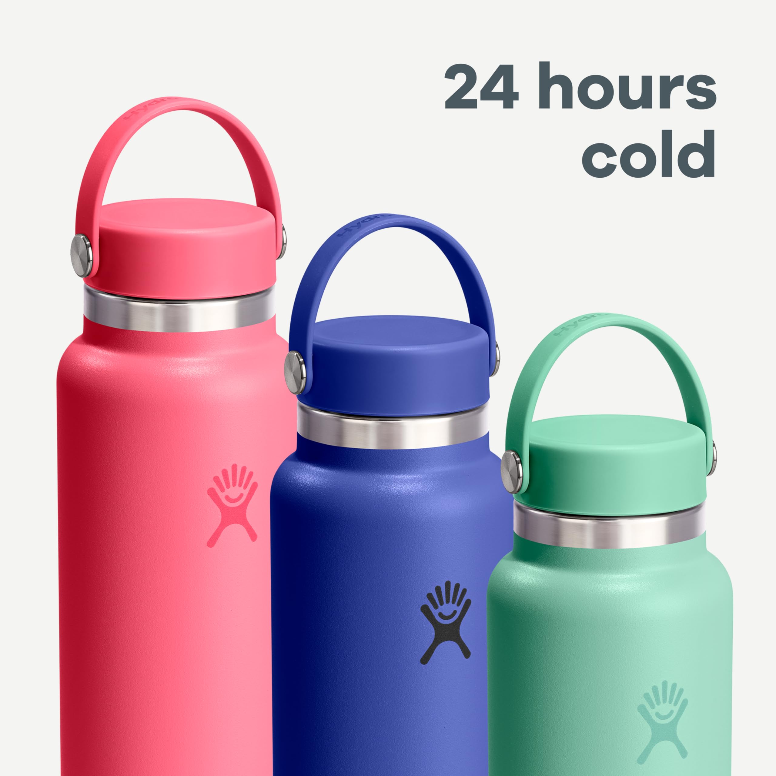 Hydro Flask Water Bottle - Insulated Stainless Steel - Wide Mouth Flex Lid, Non Spill, Leakproof and Refillable in 20 Oz Capri Blue - Image 7